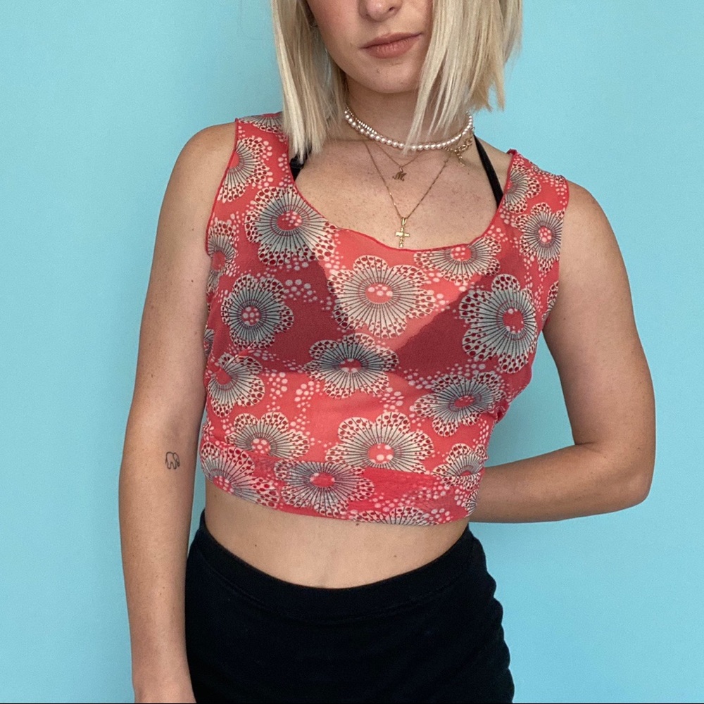 SHEER FLORAL TANK